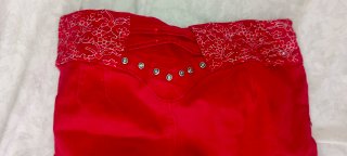 Pantalones cortos rojos de cintura alta