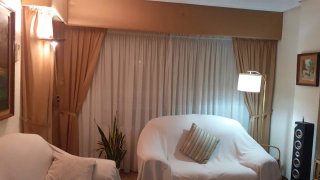Cortinas Salón Beige y Blancas