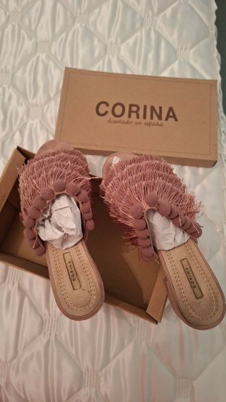 Sandalias Corina Beige/Rosa de tacon 3 cm