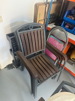 Sillas de exterior aluminio y madera de teca