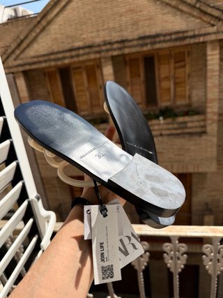 Sandalias Zara Piel color crema