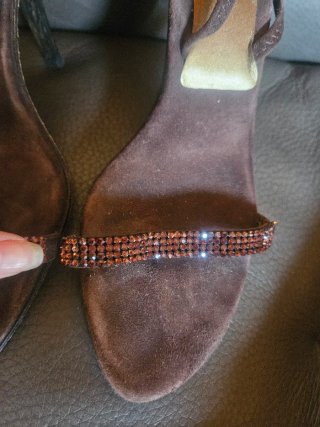 Sandalias de fiesta Farrutx marrones y doradas