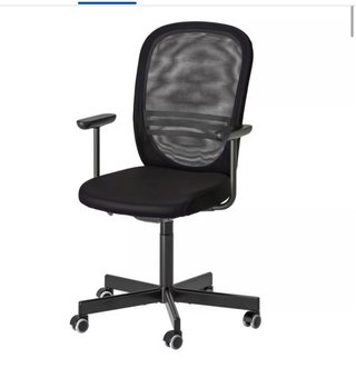 Silla de oficina FLINTAN negra con reposabrazos
