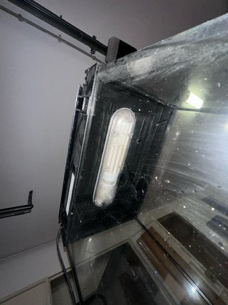 Pecera con soporte de madera