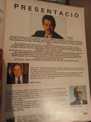 Programa Oficial Paris-Barcelona-Dakar 1988
