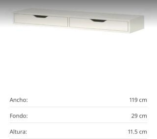 Cajonera de escritorio blanca