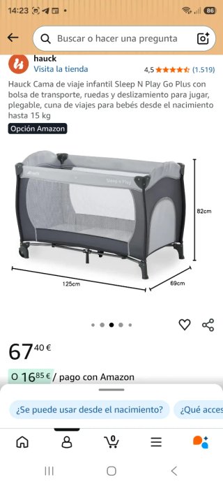Cuna de viaje plegable Hauck Sleep n Play