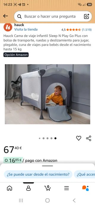 Cuna de viaje plegable Hauck Sleep n Play