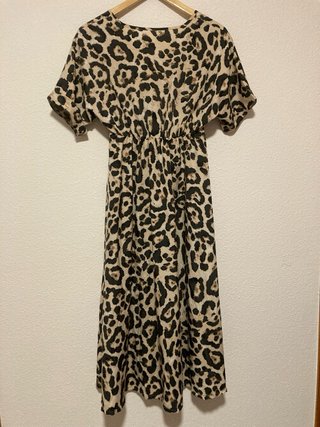 Vestido largo estampado leopardo