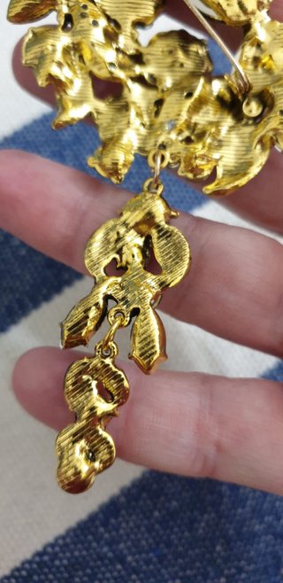 Spilla grande stile Regency viola e turchese
