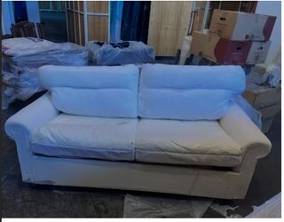 Sofá Cama 2 Plazas Blanco/Beige