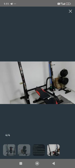 Banco de pesas con soportes para barra