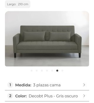 Sofá Cama Gris Tela