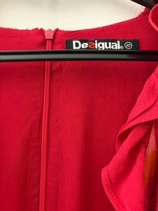 Vestido Desigual Rojo Talla 40