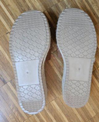 Sandalias plataforma serraje cadena dorada T40
