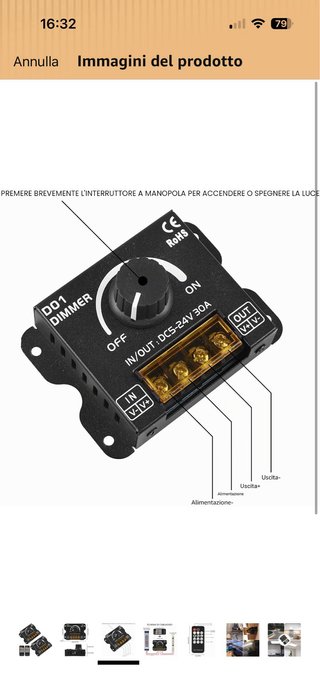 2 Dimmer per LED DC5-24V 30A con Telecomando