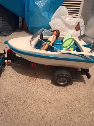 Playmobil Coche y Barco con Figura