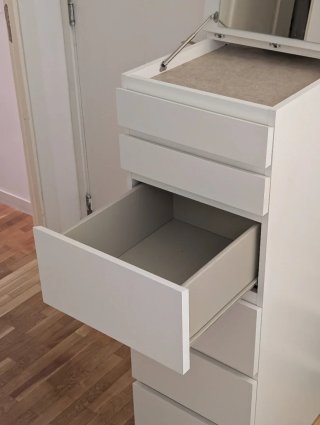 Cómoda IKEA MALM 6 cajones blanca espejo