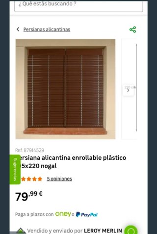 Persianas Leroy Merlin casi nuevas