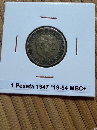 Una 1 Peseta 1947 España MBC+ españa franco