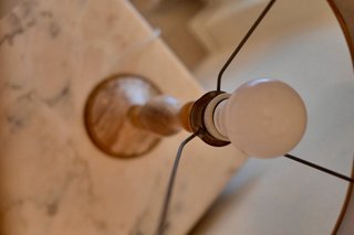 Lámpara Sobremesa Vintage Tela y Alabastro