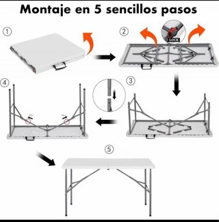 Mesa Plegable 122cm Jardín/Eventos