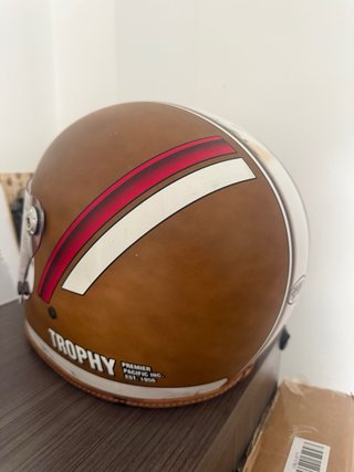 Casco Premier Vintage Marrón y Blanco