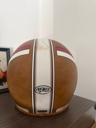 Casco Premier Vintage Marrón y Blanco