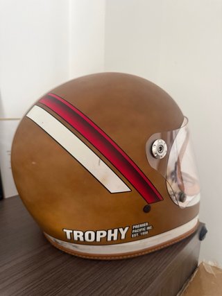 Casco Premier Vintage Marrón y Blanco