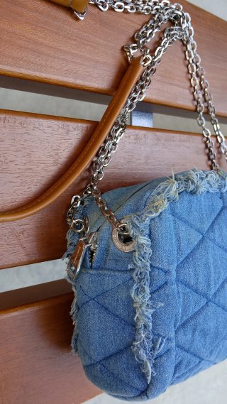 bolso bandolera de tejido denim (vaquero) acolchad