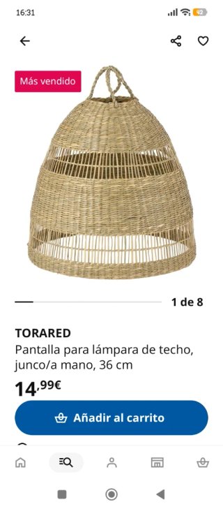 Pantalla Lámpara Ratán Ikea