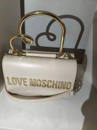 Bolso de piel LOVE MOSCHINO Beige y Dorado