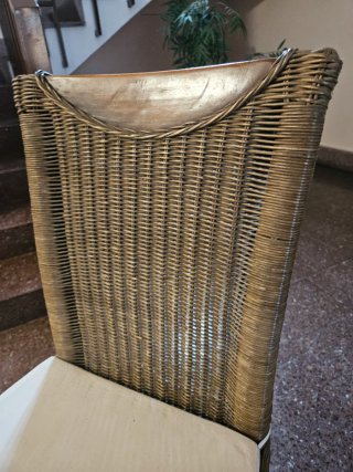 Sillas de comedor de mimbre con cojines