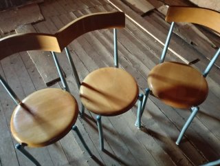 Juego de 6 sillas de cocina madera y metal