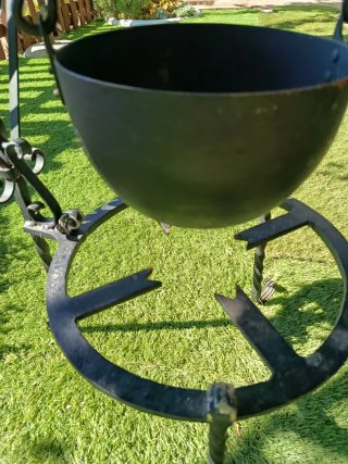 Conjunto chimenea artesanal hierro fundido