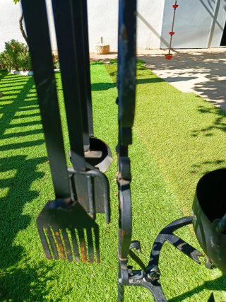 Conjunto chimenea artesanal hierro fundido