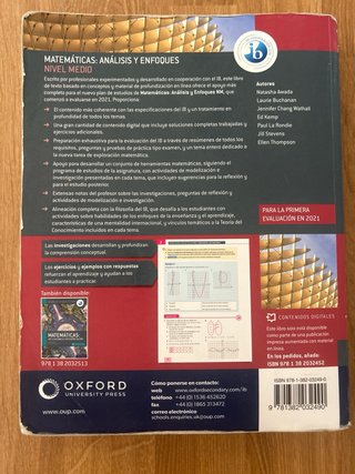 Matemáticas análisis y enfoques. Libro del alum...