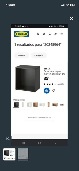 Estructura BESTÄ IKEA negro-marrón 60x20x64