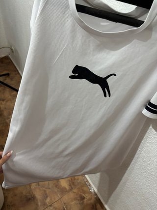 Camiseta Puma Blanca y Negra Talla M