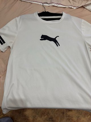 Camiseta Puma Blanca y Negra Talla M