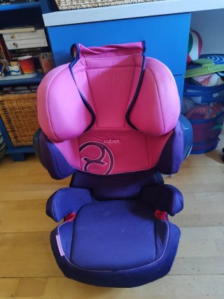 Silla de coche Cybex rosa y morada