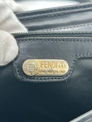 Borsa Fendi Pelle Struzzo Vintage Nera
