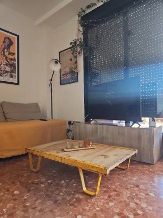 Mesita auxiliar madera y metal