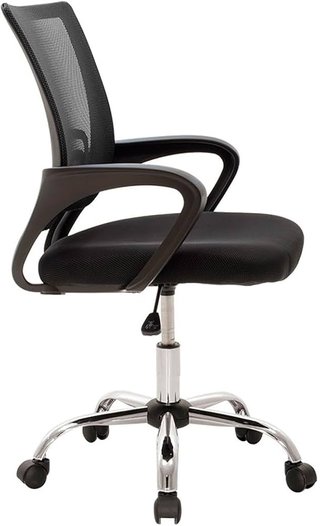 Silla giratoria juvenil negra con ruedas