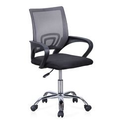 Silla giratoria juvenil negra con ruedas