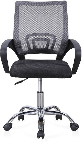 Silla giratoria juvenil negra con ruedas