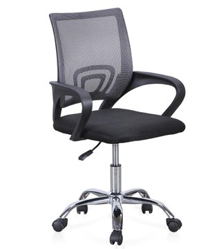 Silla giratoria juvenil negra con ruedas