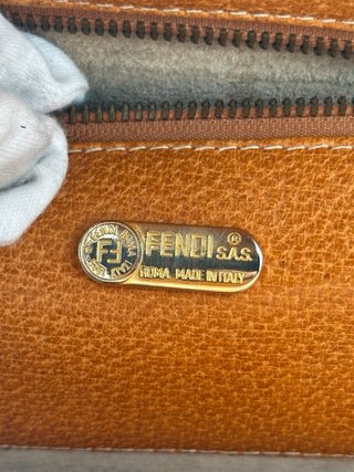 Valigetta Fendi Vintage Pelle Marrone Oro