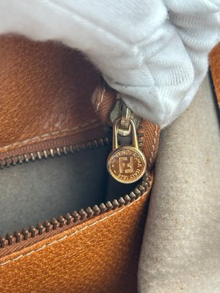 Valigetta Fendi Vintage Pelle Marrone Oro