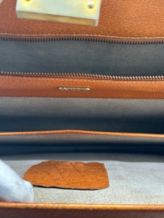 Valigetta Fendi Vintage Pelle Marrone Oro